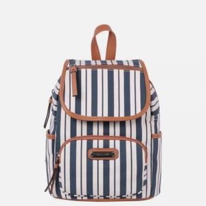Rosetti Striped Canvas Backpack, New with Tags. Loads Of Pockets!
